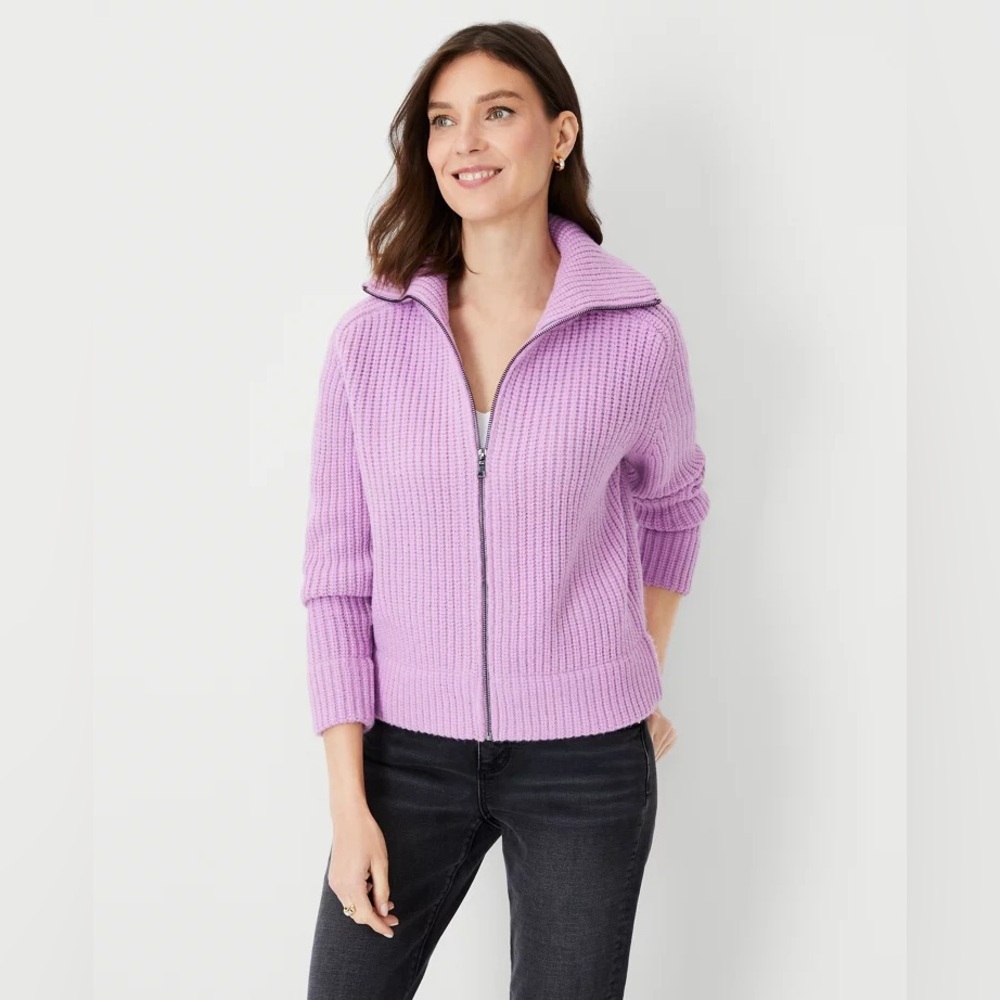 Ann Taylor Ribbed Zip Jacket — NWOT